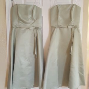 2 strapless bridesmaid dress with shawls